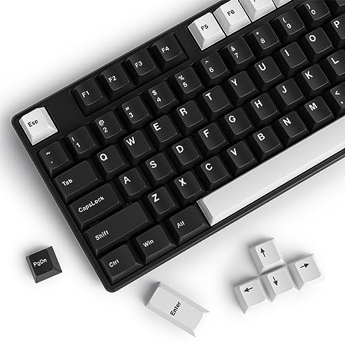 WOB Keycaps 60 Percent 168 Keys PBT Custom Gaming Keycaps Double Shot for ANSI US Layout 60% 65% 75% Mechanical Keyboard(WOB) - color: WOB black