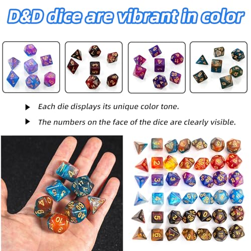 28-Piece DND Dice Set with 4Pcs 3D Printed Dragon Eggs | Fidget RPG Polyhedral Dice, Ideal Party Favors for DND & MTG Tabletop Games - color: 4colors-a