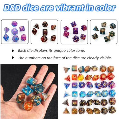 28-Piece DND Dice Set with 4Pcs 3D Printed Dragon Eggs | Fidget RPG Polyhedral Dice, Ideal Party Favors for DND & MTG Tabletop Games - color: 4colors-a