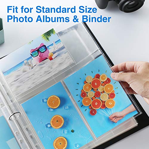 Sooez 30 Pack 4x6 Photo Sleeves for 3 Ring Binder, Hold 180 Pictures | Heavy Duty Plastic Binder Sleeves, Photo Album Refill Pages, Acid Free Archival Page Protector, Binder Inserts for Postcard - size: 4x6" 3-Pocket