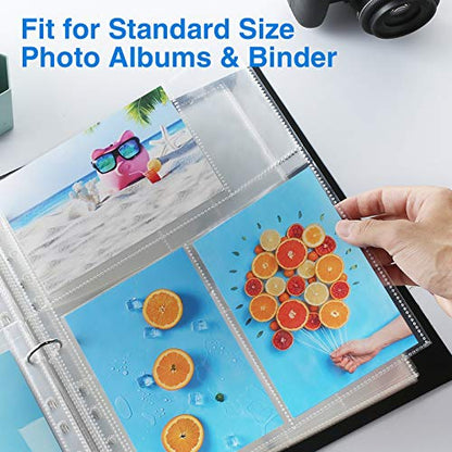 Sooez 30 Pack 4x6 Photo Sleeves for 3 Ring Binder, Hold 180 Pictures | Heavy Duty Plastic Binder Sleeves, Photo Album Refill Pages, Acid Free Archival Page Protector, Binder Inserts for Postcard - size: 4x6" 3-Pocket