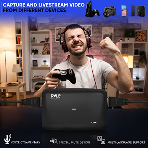 Pyle Capture Card 4K USB3.1 HDMI-to-USB Audio-Video Record via DSLR Camcorder Action Cam, Ultra High Speed, PS3, P4, PS5, Xbox, Nintendo Switch, Wii, Game Streaming, Conference Live Broadcast-PLINK3 - style: Capture Card Pro