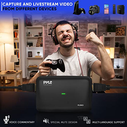 Pyle Capture Card 4K USB3.1 HDMI-to-USB Audio-Video Record via DSLR Camcorder Action Cam, Ultra High Speed, PS3, P4, PS5, Xbox, Nintendo Switch, Wii, Game Streaming, Conference Live Broadcast-PLINK3 - style: Capture Card Pro