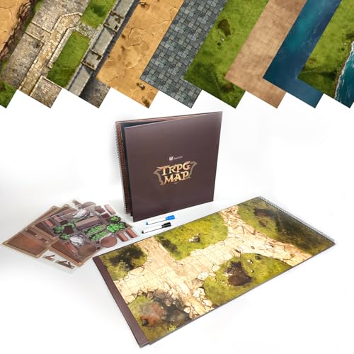 Foldable Battle Mat, TRPG Map, with Accessories Stickers, DND