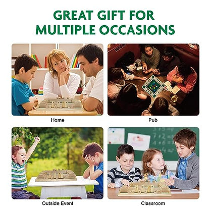 GOTHINK 1-4 Player Shut The Box Dice Game, 11.5-inch Wooden Board Table Math Game with 10 Dices - Math & Decision Skills for Adults/Kids, Perfect for Home Class Parties & Pubs - Classic Tabletop Fun - color: Original - 11.5 Inch