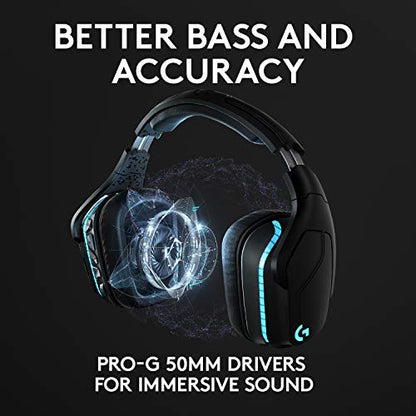 Logitech G935 LIGHTSYNC RGB Wireless Gaming Headset - Black/Blue | DTS:X, LIGHTSYNC RGB lighting