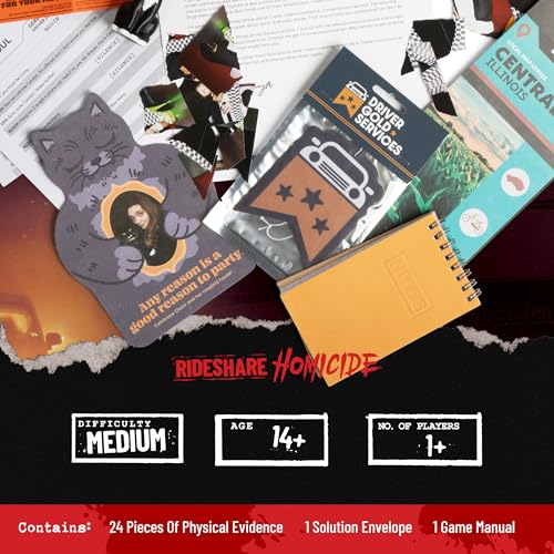 Hunt A Killer: Rideshare Homicide - Solve a Modern Day True Crime, Murder Mystery Games for Adults, Ages 14+, Perfect for Fans of Unsolved Mysteries and Cold Cases who Love the Hunt for a Killer - style: Rideshare Homicide