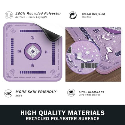 2F22E Mahjong Mat, Noise Reduction Non-Slip Mahjong Mat for Table, 32.4 * 32.4 Inch Mahjong Table Mat for Poker, Board Games Table Mat, Card Games, Tile Games, Dominoes(Purple) - color: Purple
