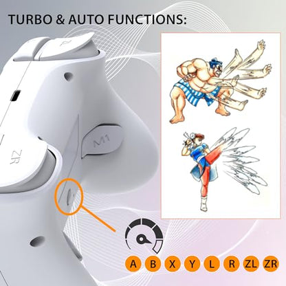 SUBSONIC Switch and Switch 2 Wireless Controller - LED Pro controller White | Pro Controller Gamepad for Nintendo Switch 2 and Nintendo Switch, Ergonomic, Programmable LED, Vibration Function, Gyroscope - color: White