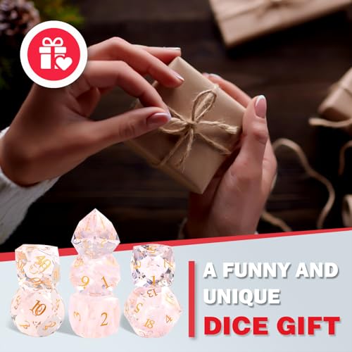 7-Piece Diamond Cut Dice Set D&D Set for Dungeons and Dragons, RPG, Tabletop Games, remium Gift Box & Durable Design - color: Ls-1