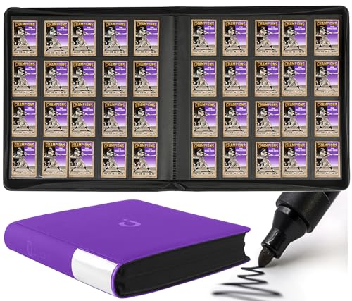 Premium 2000 Pocket Card Binder - 20 Pocket Trading Card Binder with Sleeves Fits 2000 Cards, Ringless Card Album for TCG - Model A，Classic Purple - color: Classic Purple