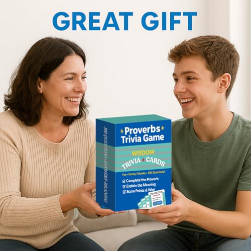 Proverbs Trivia Games, Questions with Answers & Meanings | Fun Family Party Board Games, Team Game Night, Educational Trivia Card Game, Improves Wisdom