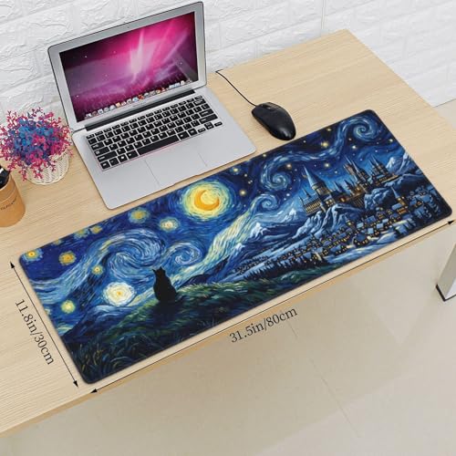 Extended Gaming Mouse Pad, Large Mouse Mat, XL Desk Pad for Keyboard and Mouse, Non-Slip Rubber Base & Stitched Edges for Gamer Office 31.5x11.8 in - color: 16