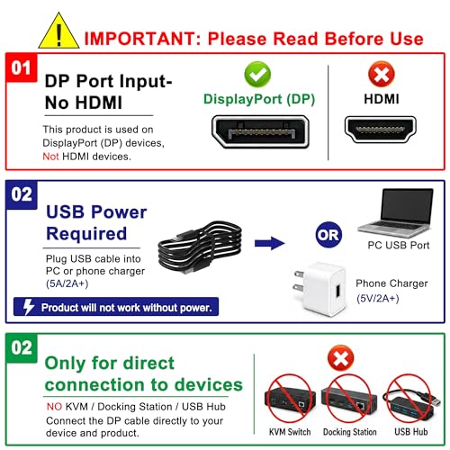 DisplayPort Switch 2 in 1 Out, 8K@60Hz DP 1.4 Switcher Selector Box, Unidirectional Display Port Switcher for Dual PCs & Gaming Consoles, 4K@144Hz DP Switch with DSC Support (DP Cables Not Included) - size: Displayport Switch