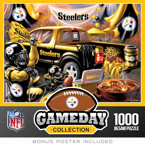 Masterpieces 1000 Piece Steelers Puzzle – Officially Licensed NFL Pittsburgh Steelers Jigsaw for Adults and Family – Non-Glare Finish, Eco-Friendly, Collectible Game Day Puzzle - style: Pittsburgh Steelers