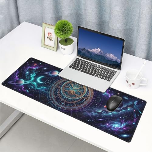 Extended Gaming Mouse Pad, Large Mouse Mat, XL Desk Pad for Keyboard and Mouse, Non-Slip Rubber Base & Stitched Edges for Gamer Office 31.5x11.8 in - color: 3
