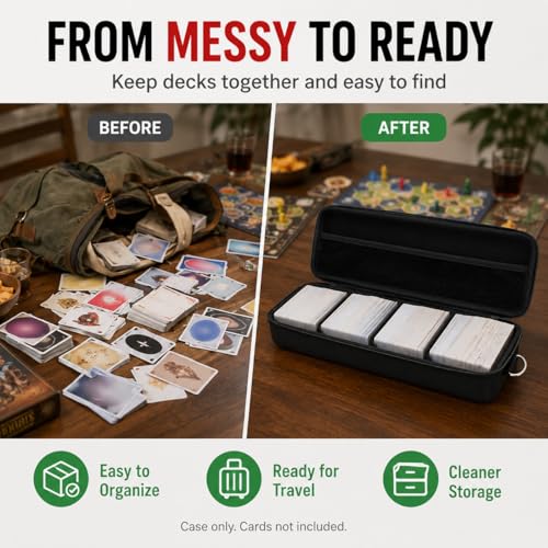 Comecase Trading Card Storage Case, Holds 1500 Cards, Shoulder Strap, Black | Large-Capacity Shoulder Bag Keeps Trading, Sports and Party Game Cards Together for Home Storage, Game Nights and Travel