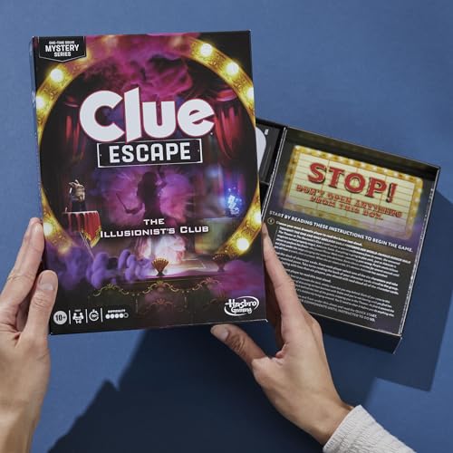 Clue Escape: The Illusionist’s Club Board Game | Escape Room Family Game | 1-Time Solve Mystery | Ages 10+ | 1-6 Players | Difficulty 4 | 90-120 Mins. (Amazon Exclusive) - style: The Illusionist’s Club