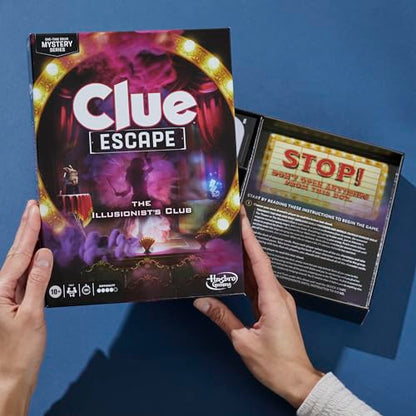 Clue Escape: The Illusionist’s Club Board Game | Escape Room Family Game | 1-Time Solve Mystery | Ages 10+ | 1-6 Players | Difficulty 4 | 90-120 Mins. (Amazon Exclusive) - style: The Illusionist’s Club