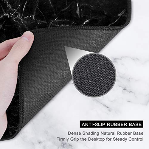 Auhoahsil Large Mouse Pad, Full Desk XXL Extended Gaming Mouse Pad 35" X 15", Waterproof Desk Mat with Stitched Edges, Non-Slip Laptop Computer Keyboard Mousepad for Office and Home, Marble Design - color: 43 Calm Black Marble, size: XXL - Extended size 3