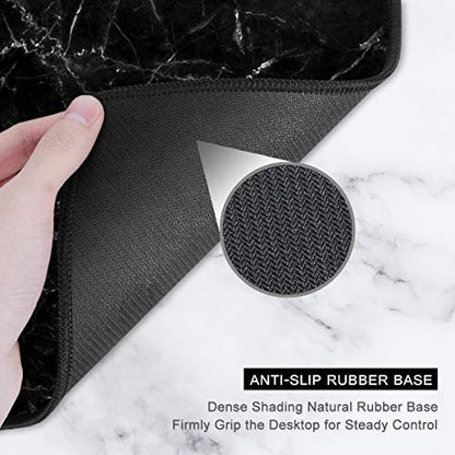 Auhoahsil Large Mouse Pad, Full Desk XXL Extended Gaming Mouse Pad 35" X 15", Waterproof Desk Mat with Stitched Edges, Non-Slip Laptop Computer Keyboard Mousepad for Office and Home, Marble Design - color: 43 Calm Black Marble, size: XXL - Extended size 3