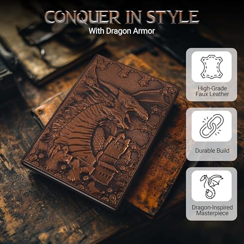 DND character sheets (200 Pages A5) - dnd journal Dragon Embossed Leather for Dungeons & Dragons | dnd notebook & Campaign Tracker - dnd character journal Gift for DM's & Players