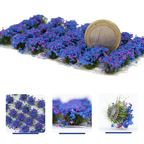 Miniature Vegetation Bushy Shrubs Tuft Flowers with Model Bases War Game DIY Railway Terrain Scenery (D) - color: D