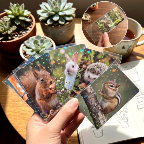 HFATMOS 300 Pcs Photocard Sleeves Laser Flashing Holographic Card Protector | Dustproof Card Sleeves for Mini Photos Credit Name Trading Cards Album Photo Cards, Little Stars Pattern - color: Little Stars Pattern