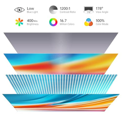 MNN 4K Portable Monitor 15.6" 3840x2160 UHD USB-C HDMI Laptop Monitor, 100% Adobe RGB IPS Computer Gaming Display HDR w/Speakers & Smart Cover,for Laptop Xbox PS5 Switch PC Phone | 15.6" 4K UHD IPS 100% Adobe RGB HDR, USB-C/HDMI, speakers+smart cover, for