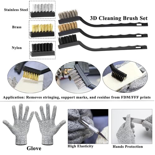 62PCS 3D Printer Tool Kit, 3D Post-Processing Accessories with Hand Drill, Deburring Tool, Cutter, Needle Files, Scrapers, Brushes, Tweezers, and Nozzle Cleaning Set for 3D Model Finishing - color: Black bag 62pcs