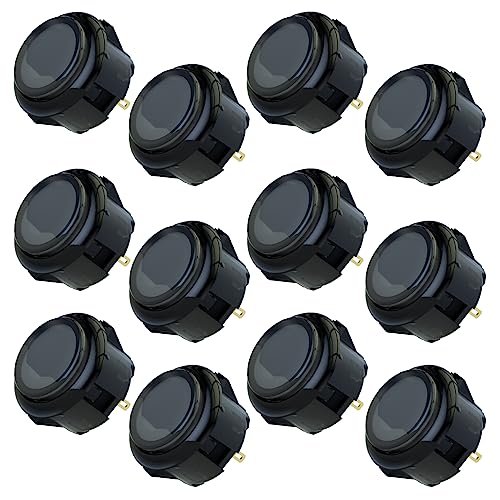 Qanba Gravity KS Mechanical Shafts Silent Pushbutton 24mm Snap-in (Boxed (Clear Black E04(12 pcs) - color: Clear Black E04(12 pcs）