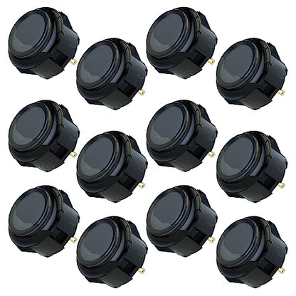 Qanba Gravity KS Mechanical Shafts Silent Pushbutton 24mm Snap-in (Boxed (Clear Black E04(12 pcs) - color: Clear Black E04(12 pcs）