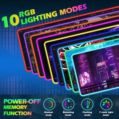 RGB Gaming Wireless Charging Mouse Pad Mat, 15W 10 Light Modes LED Mousepad | ToLuLu Computer Keyboard Mouse Pad, 800x300x4MM Extended Large Desk Mat for Gaming, MacBook, Laptop, PC, Neon Purple Sign - color: Neon Purple Sign