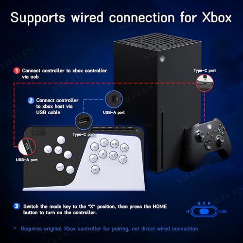 VILCORN Leverless Arcade Stick, All-Button Fighting Controller for PC Steam, PS4, Xbox, Switch/Switch2, Android ios T8 SF6 Game Keyboard with Macro & Turbo