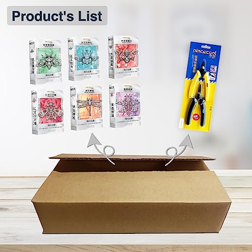 Piececool 3D Puzzles for Adults, 6pcs/Lots Insect Themed Brooches Metal Models Building Kits, Interesting Assembling Crafts Set with Tools for Beginners, Great Gifts - color: 6pcsperlot