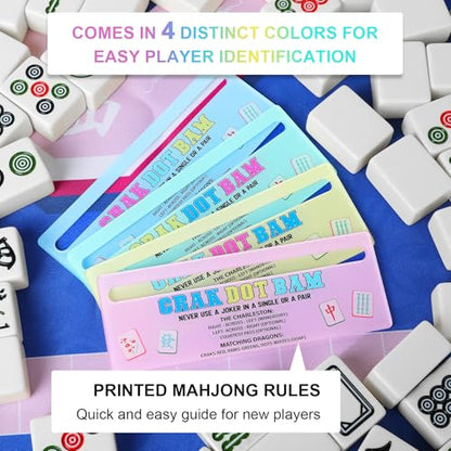Mahjong Line Finder, 4 Pack Bright Mahjong Rules Helper Reader Beginner-Friendly Mahjong Accessories (Blue/Green/Pink/Yellow) - color: Blue/Green/Pink/Yellow