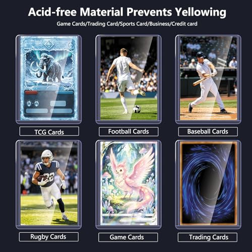 400 Premium Card Sleeves Top Loaders for Trading Cards,35pt Archival Quality Hard Plastic Protectors for TCG OCG Sports Cards Baseball Football Basketball,200 Rigid Toploaders with 200 Penny Sleeves