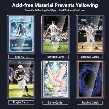 400 Premium Card Sleeves Top Loaders for Trading Cards,35pt Archival Quality Hard Plastic Protectors for TCG OCG Sports Cards Baseball Football Basketball,200 Rigid Toploaders with 200 Penny Sleeves
