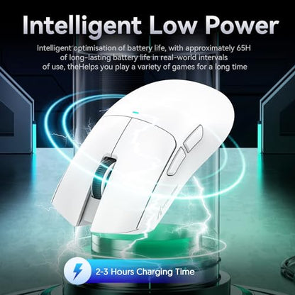 ATTACK SHARK X11SE Wireless Gaming Mouse, 59g Lightweight, White | Bluetooth/2.4Ghz Wireless/Wired Connectivity, 22K DPI, PixArt PAW3311 Gaming Sensor, 1K Polling Gamer Mice for PC/Mac - color: White