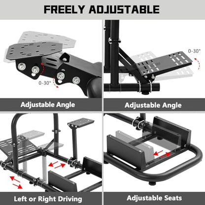Dardoo G920 Gaming Simulator Cockpit Compatible with Logitech G27 G29 G923, for Fanatec, for Thrustmaster T300RSTXRW Base for PS4, for Xbox,for PC, Wheel Stand Without Wheel, Pedal, Handbrake and Seat