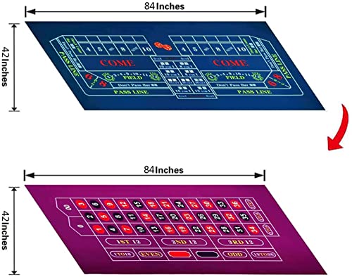 BALIKEN 84x42 Inches Roulette Table Mat & Craps Table Top Casino Felt Professional Grade Mat