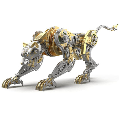 3-D Metal Cheetah Model Building Kit for Adults: Steampunk Leopard Challenge - 3-D Puzzle Jigsaw, DIY Mechanical Engineering Toy, Unique Gifts for Men & Women (Golden) - color: Golden