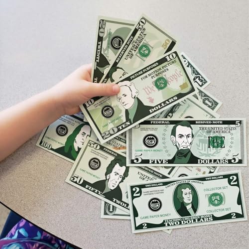 700Pcs Play Money Set for Kids – Educational Learning Bills for Teaching Math & Counting – Prop Fake Money Refill for Board Games & Cash Register Toy