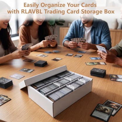 RLAVBL 1 Pack Trading Card Storage Box, Cardboard Card Boxes 2700 Count | with Dividers, for Sports, MTG, TCG, Toploader, 3 Row - size: 1 Pack (3 Row)