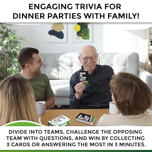 Trivia Card Games for Adults — Family Board Games for Teens and Adults | 500 Geography Questions Trivia Cards with Answers – Fun Party Game for Family Game Night - color: 5. Geography