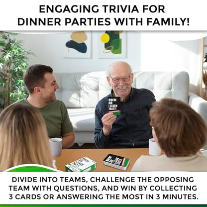 Trivia Card Games for Adults — Family Board Games for Teens and Adults | 500 Geography Questions Trivia Cards with Answers – Fun Party Game for Family Game Night - color: 5. Geography