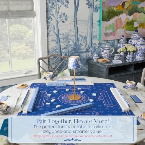 American Mahjong Mat and Racks Set: 31.5" x 31.5" Waterproof Neoprene | Includes 4 clear acrylic racks, rules card, carrying bag and gift box – ready to play, great for gifting(Royal Mandala) - color: Royal Mandala