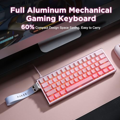 Alux60 Gaming Keyboard Wired, Hall Effect Magnetic Switch Aluminum Mechanical Keyboard, 8K Polling Rate, 0.125ms Ultra-Low Latency, 128K Scan Rate, Side Printed PBT Keycaps, RGB Backlit（Pink） - color: Pink