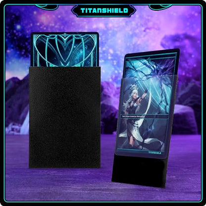TitanShield Card Sleeves, Black (150 Sleeves) - Fits Pokemon, MTG - color: Black, size: Standard | 66x91mm