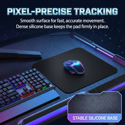 Tempered Glass Gaming Mouse Pad - Large 400×500×3mm (Obsidian Black) Thin Large Hard Mat, No - Slip Base for High - DPI Precision, Scratch - Resistant Smooth Surface, FPS/MOBA/Office Use - color: Obsidian Black, size: Large